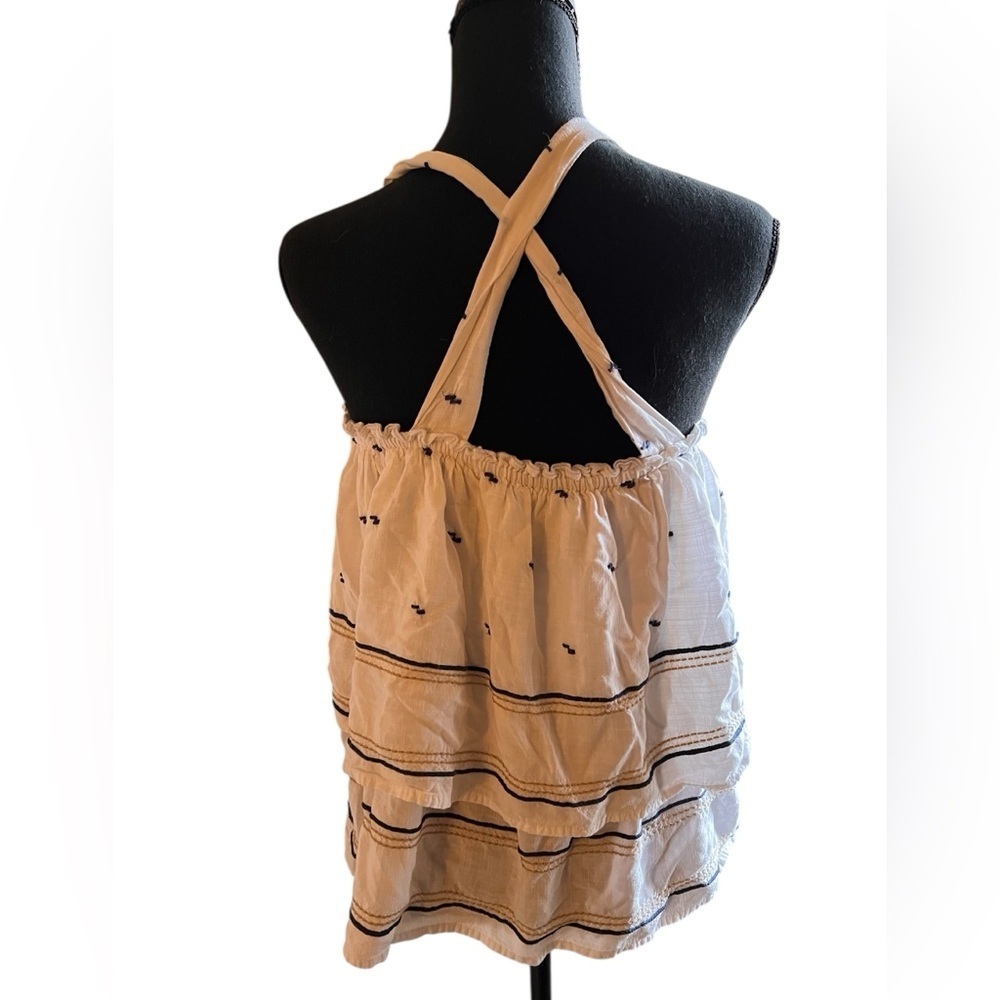 TOWNSEN White and Green Halter Blouse - Picture 3 of 5